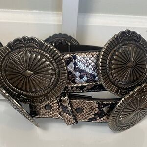 Ariat western snakeskin leather concho belt XL